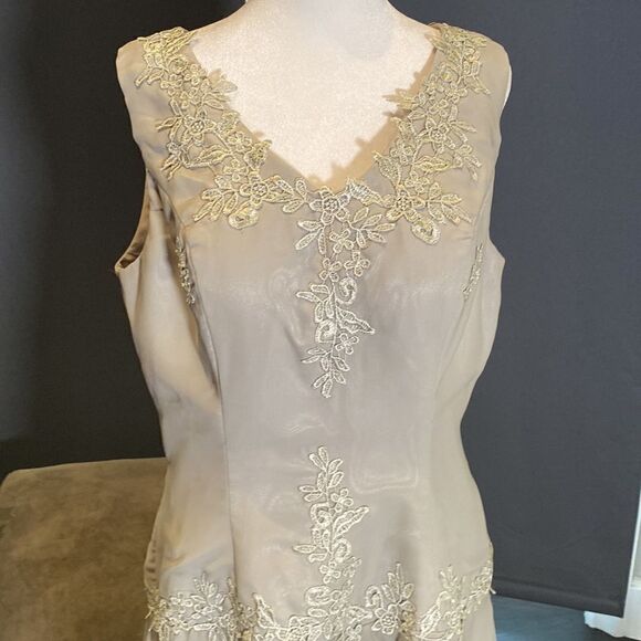 Women’s Gray Chiffon Dress Zip Back Party Mother of the Bride Size 10 **READ - Picture 2 of 10
